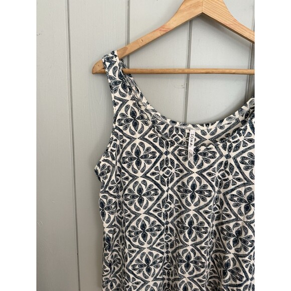 Soma Cool Nights 2-Piece Pajama Set L Large Wide Leg Crop Built-In Bra Tank Blue - Picture 3 of 5